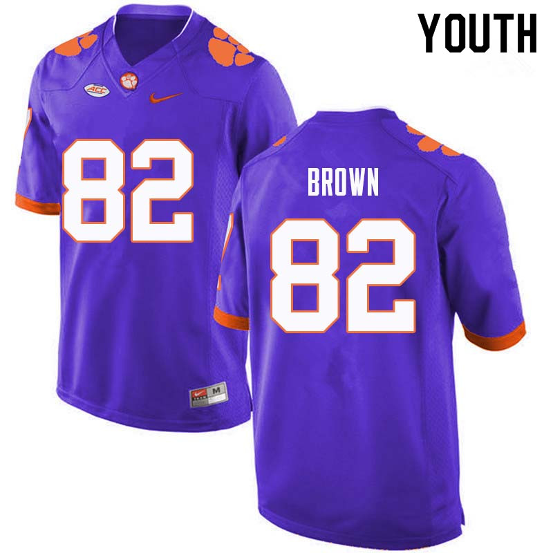 Youth #82 Will Brown Clemson Tigers College Football Jerseys Sale-Purple - Click Image to Close